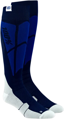 100% Hi-Side Performance Socks - Navy/Gray - Large/XL 24008-264-18