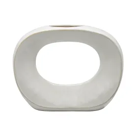 11"H Oval Vase, White