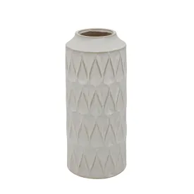 16"H Teardrop Vase, White
