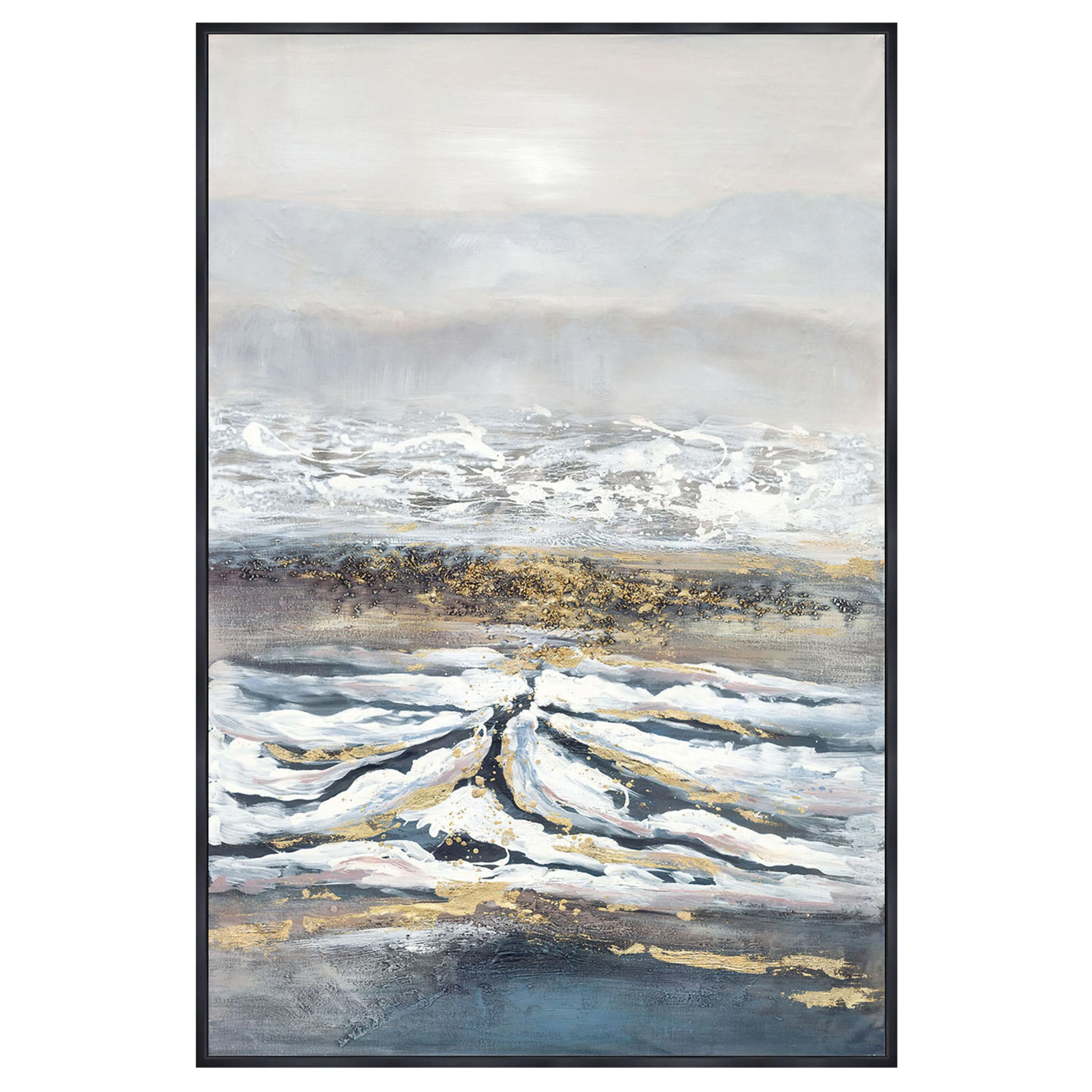40x60  Hand Painted Canvas, Gray/gold