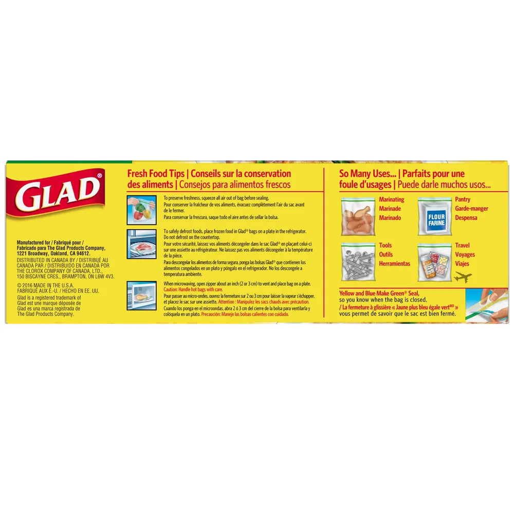 44 Ct Glad Double Seal Sandwich Bags Zipper Snacks School Lunch Storage BPA Free