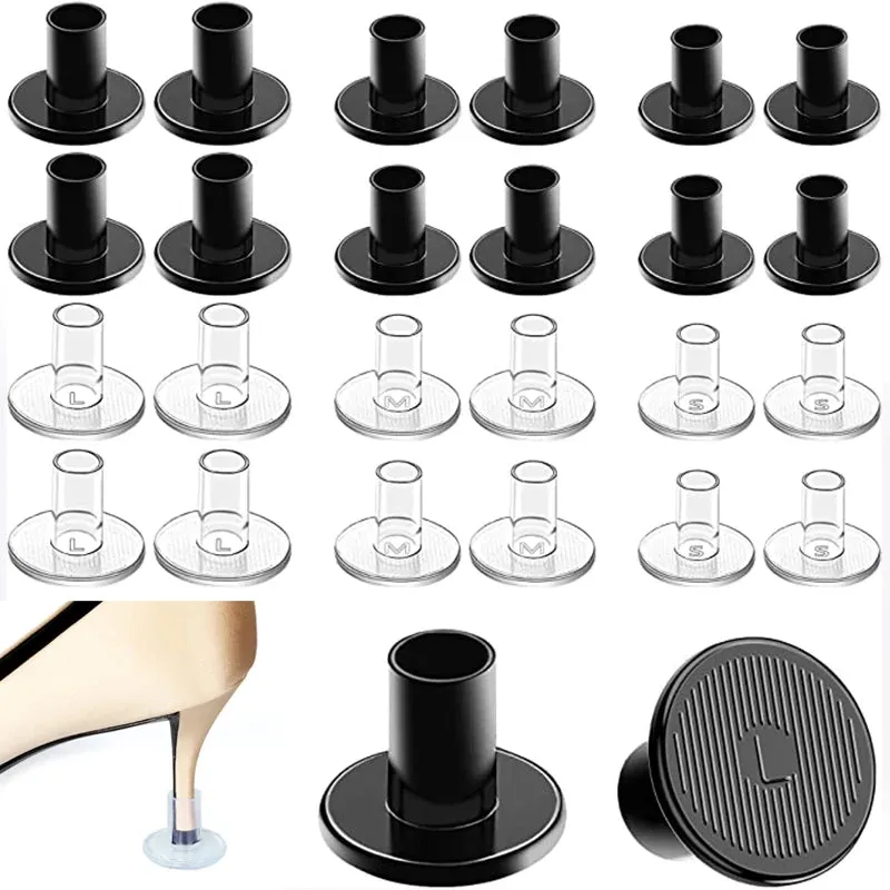 4pcs Non-slip High Heel Protector Covers High Heels Round Protective Stoppers Wearable Silence Heel Cover Shockproof Accessory