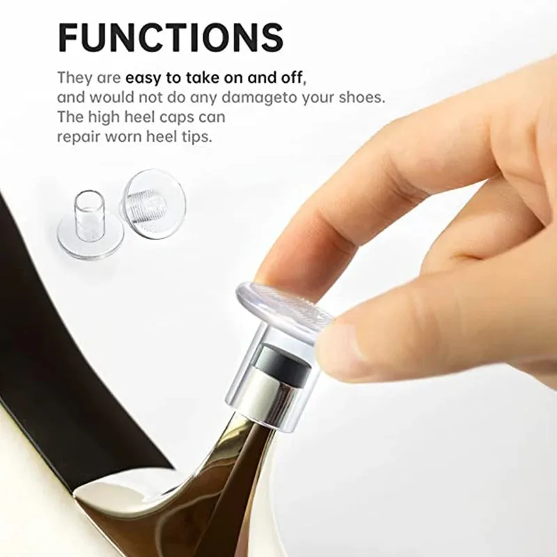 4pcs Non-slip High Heel Protector Covers High Heels Round Protective Stoppers Wearable Silence Heel Cover Shockproof Accessory