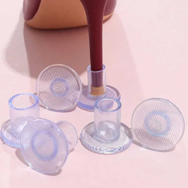 4pcs Non-slip High Heel Protector Covers High Heels Round Protective Stoppers Wearable Silence Heel Cover Shockproof Accessory