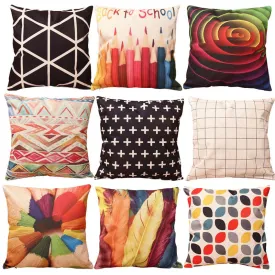 9 Styles Home Colorful Throw Pillow Case Cover 43*43cm