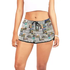 Australian Newspaper Colour Drawstring Shorts up to 2 XL