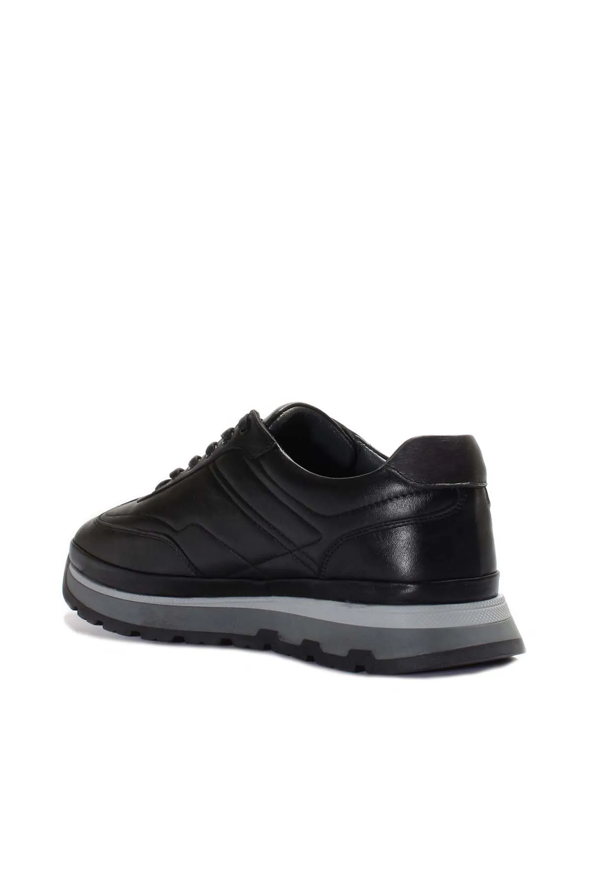 Black Leather Retro Sneakers Wessi