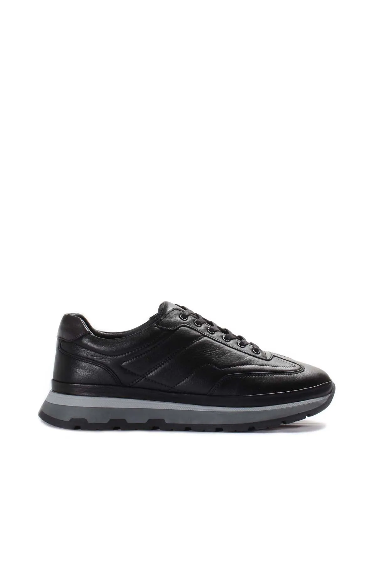 Black Leather Retro Sneakers Wessi
