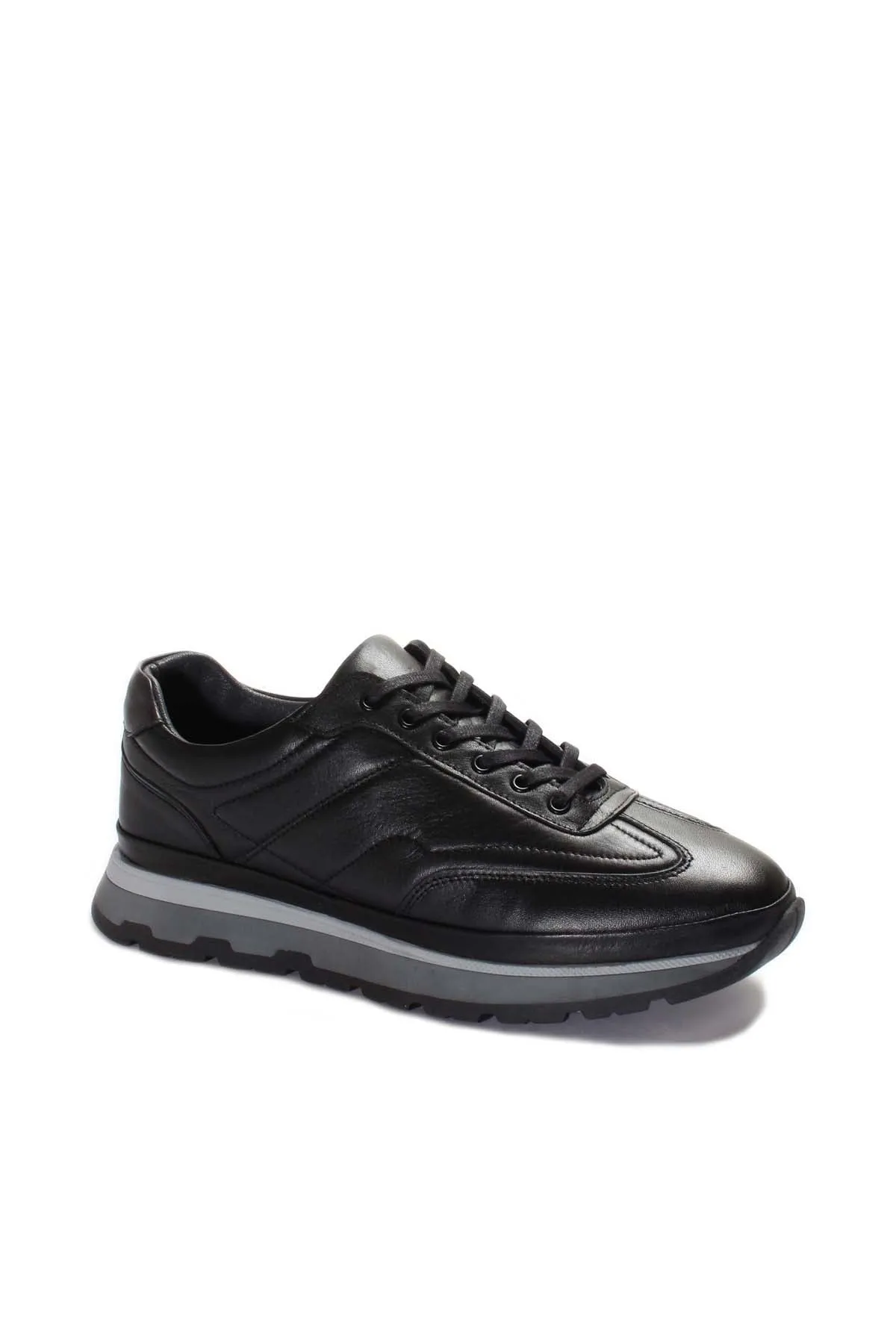 Black Leather Retro Sneakers Wessi