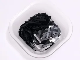 Black One Hole Rectangular Plastic Sequins