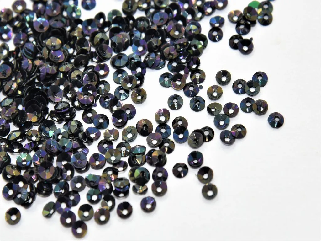 Black Rainbow Centrehole Plastic Sequins(Wholesale)