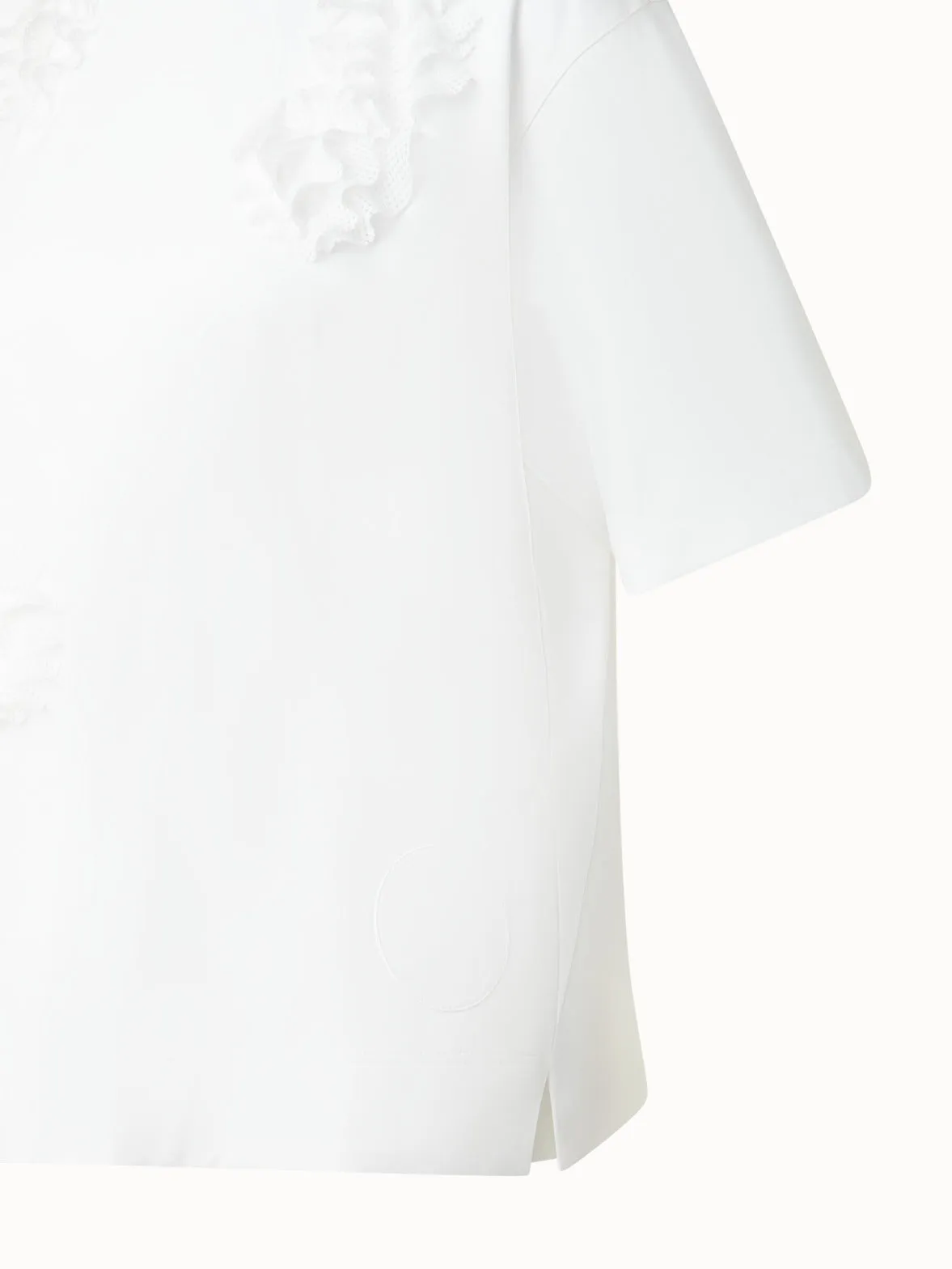 Boxy Cotton T-Shirt with 3D Carnation Detail