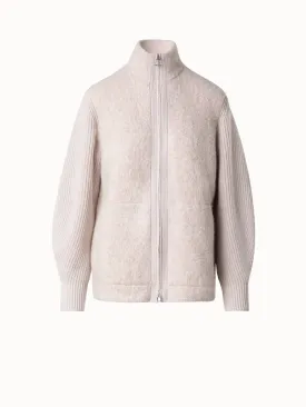 Cashmere Silk Boucl Zip Cardigan