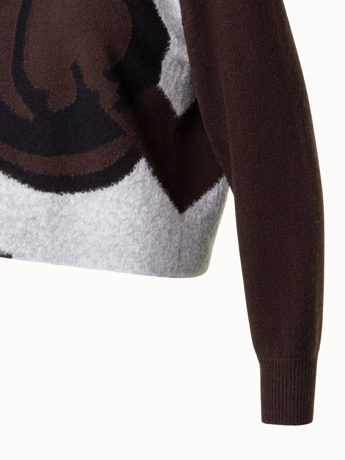 Cashmere Silk Sweater with Boucl Loop Design