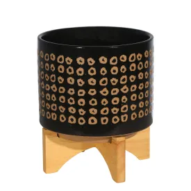 Ceramic 8" Planter On Stand, Brown