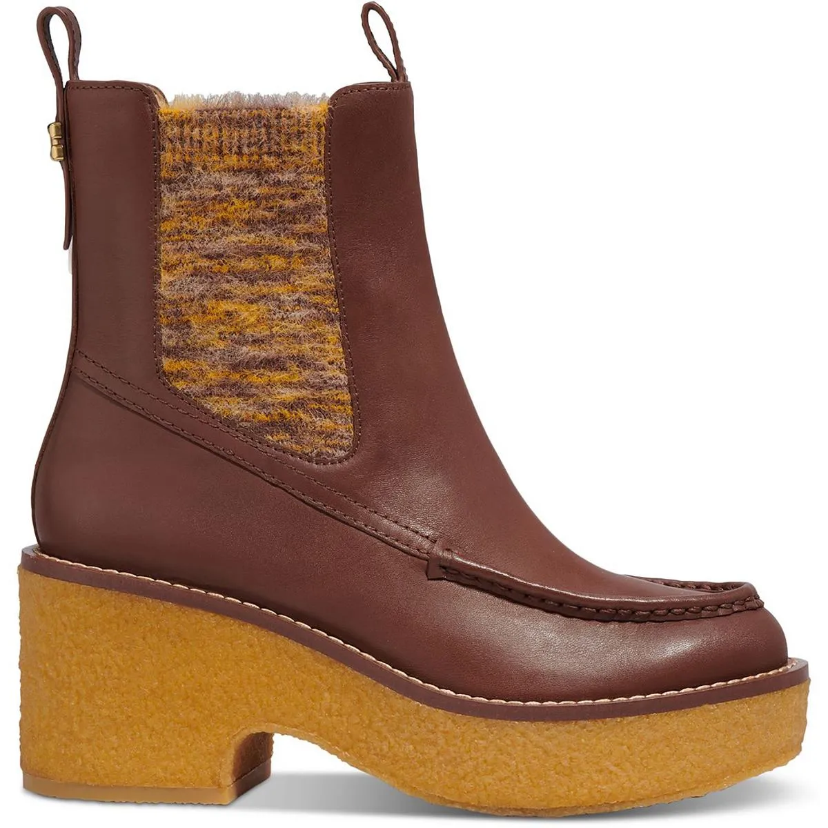 Coach Womens Delaney Leather Faux Fur Chelsea Boots