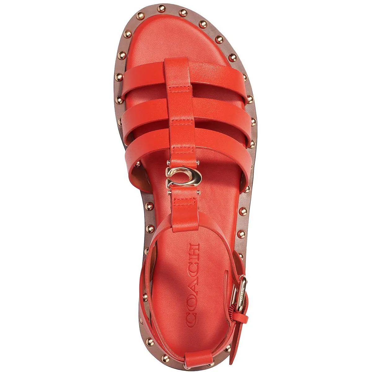 Coach Womens Giselle  Leather Studded Strappy Sandals
