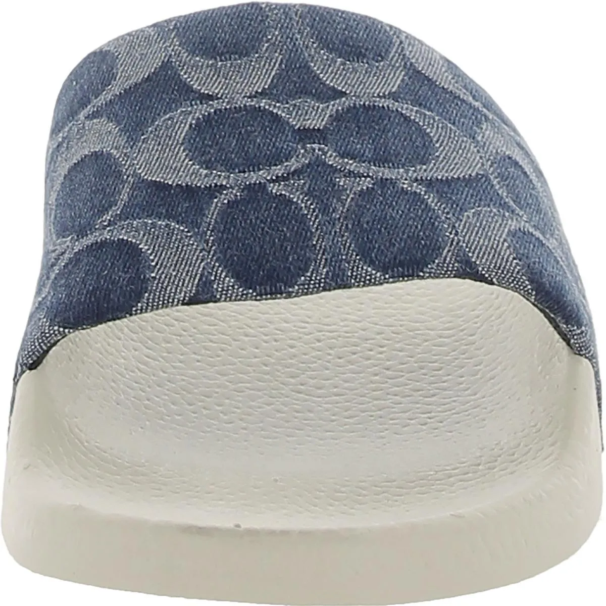 Coach Womens Udele Denim Logo Pool Slides