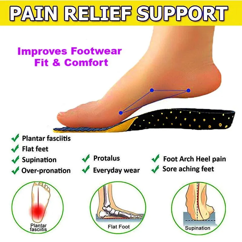 FlexVybe™ Orthotic Shoe Inserts: Arch Support Insole, Plantar Fasciitis/Flat Feet