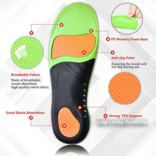 FlexVybe™ Orthotic Shoe Inserts: Sports, Arch Support Insoles, Plantar Fasciitis/Flat Feet