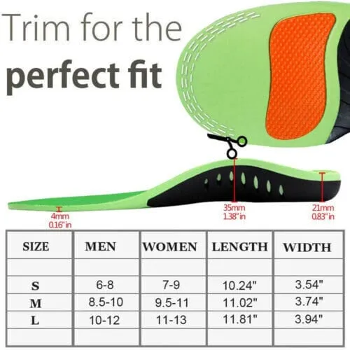 FlexVybe™ Orthotic Shoe Inserts: Sports, Arch Support Insoles, Plantar Fasciitis/Flat Feet