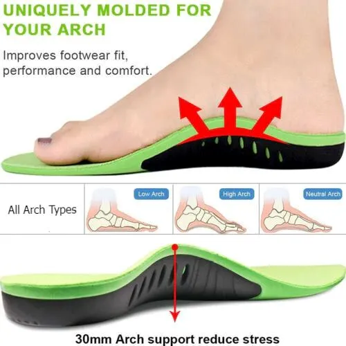 FlexVybe™ Orthotic Shoe Inserts: Sports, Arch Support Insoles, Plantar Fasciitis/Flat Feet