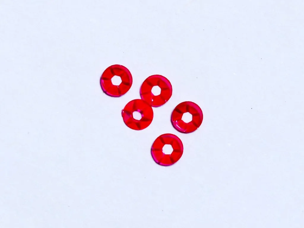 Fuchsia Pink Center Hole Bowl Plastic Sequins- 5 mm