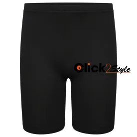Girls Kids Stretch Cycling Cotton PE School Uniform Dance Gym Swim Shorts -Black