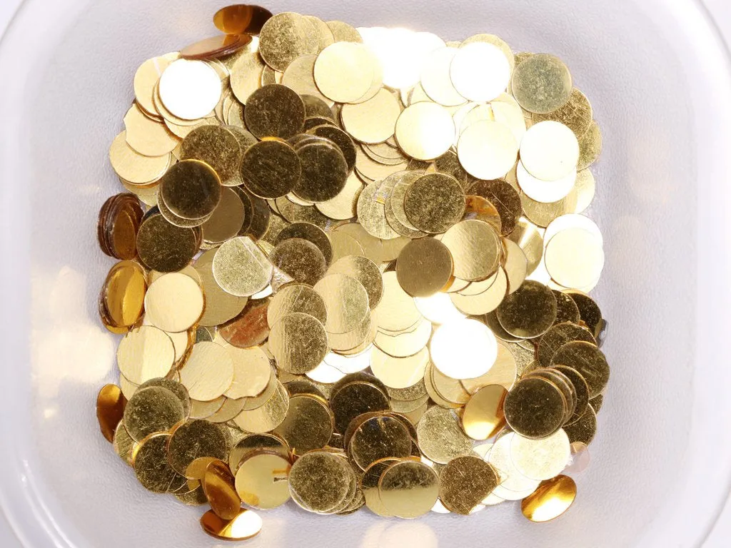 Golden Opaque Circular Plastic Sequins