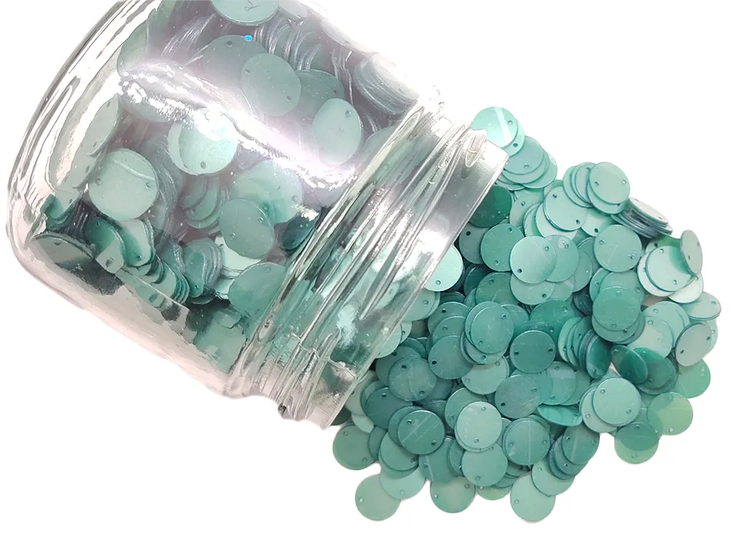 Green Circular 2 Hole Plastic Sequins(Wholesale)