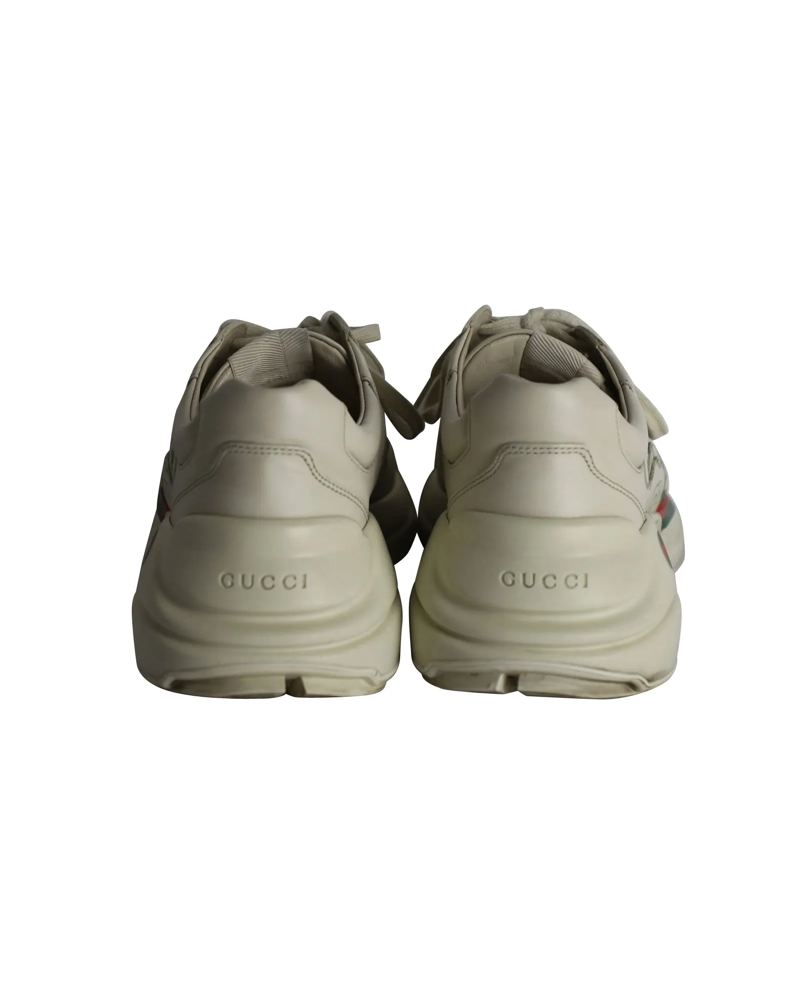 Gucci Rhyton Interlocking G Sneakers in Beige Leather