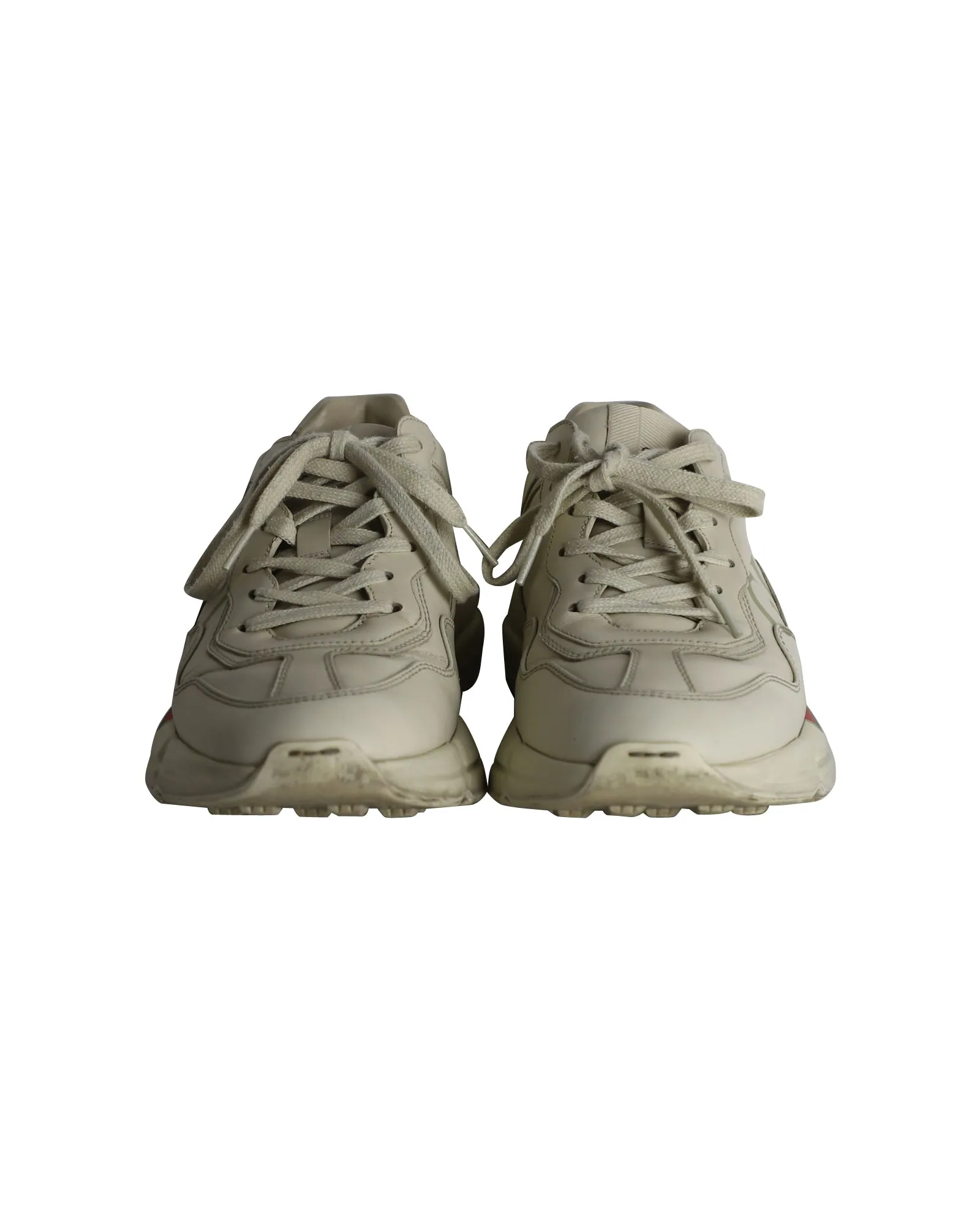 Gucci Rhyton Interlocking G Sneakers in Beige Leather