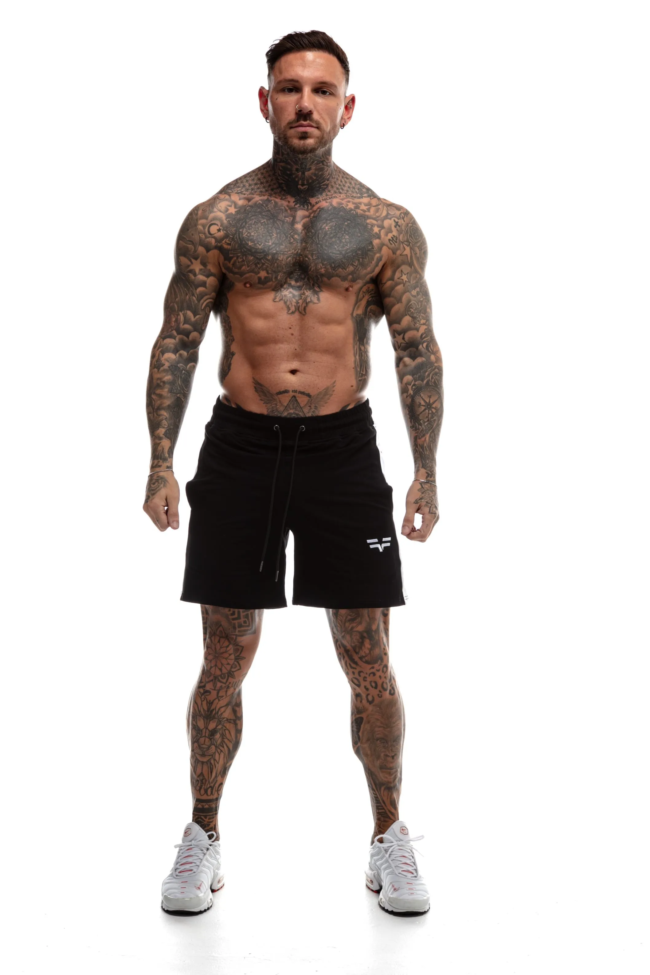 GymFreak Mens Icon Range Shorts - Black - 7 inch