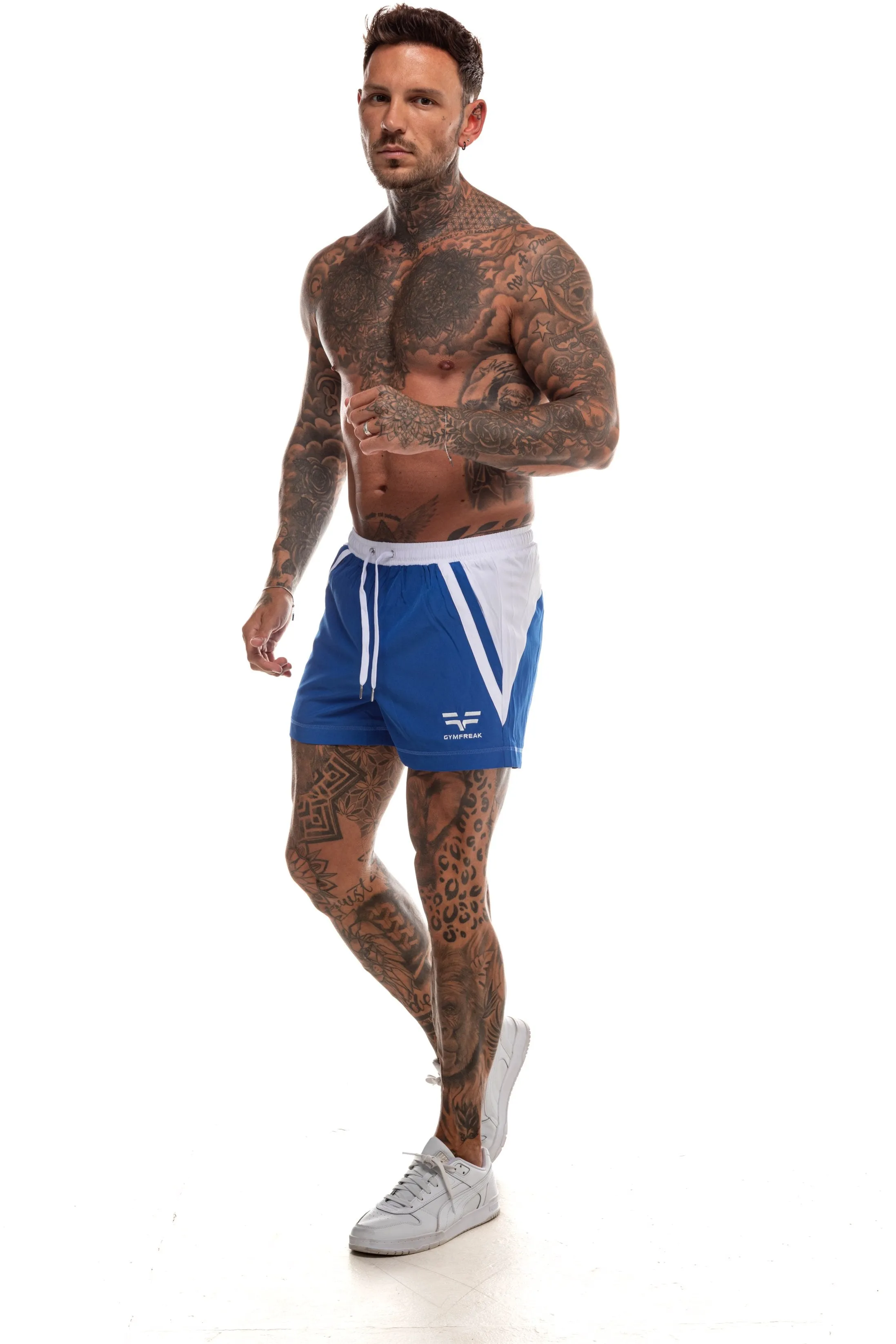 GymFreak Mens Pro Shorts - Blue - 3.5 inch