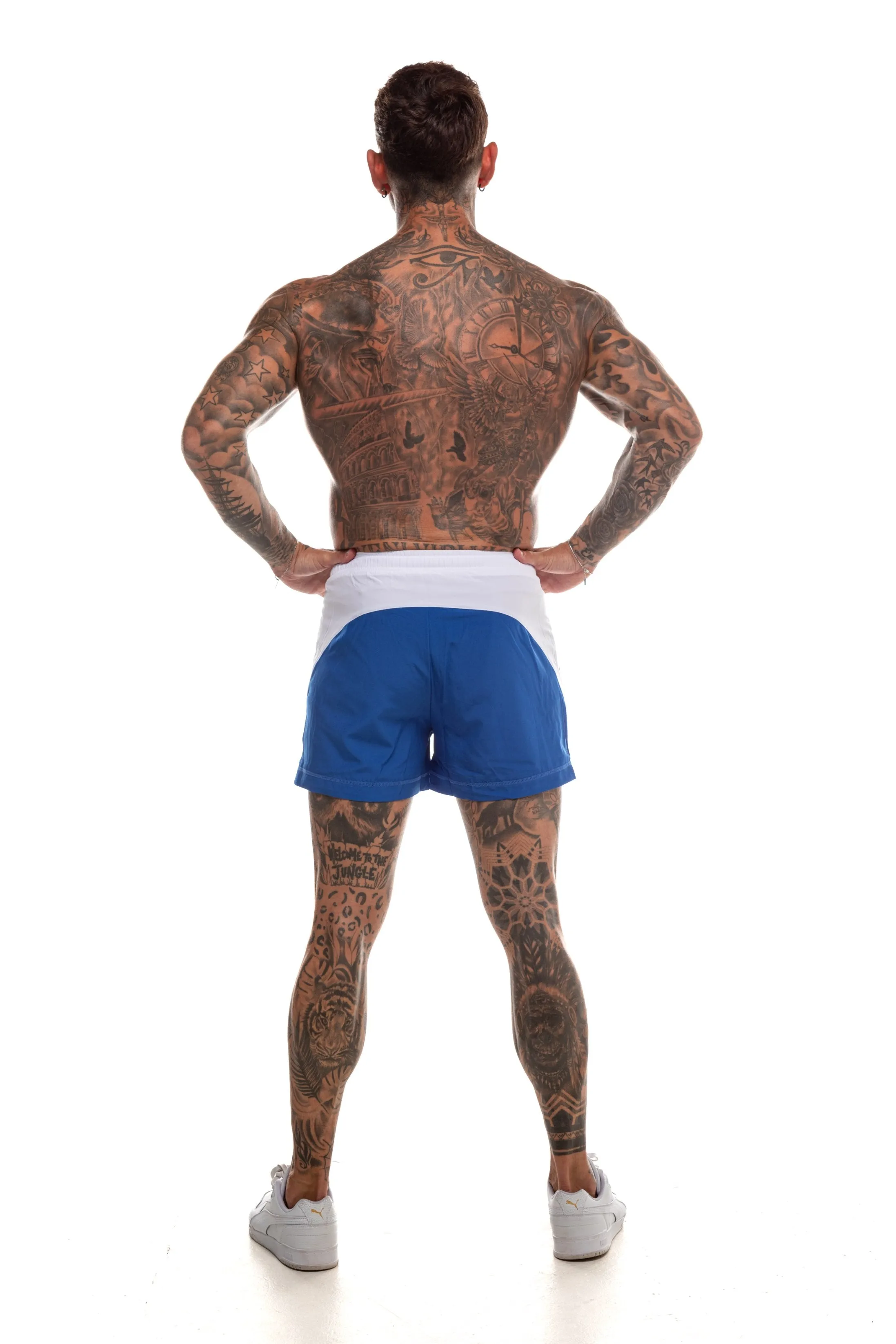 GymFreak Mens Pro Shorts - Blue - 3.5 inch
