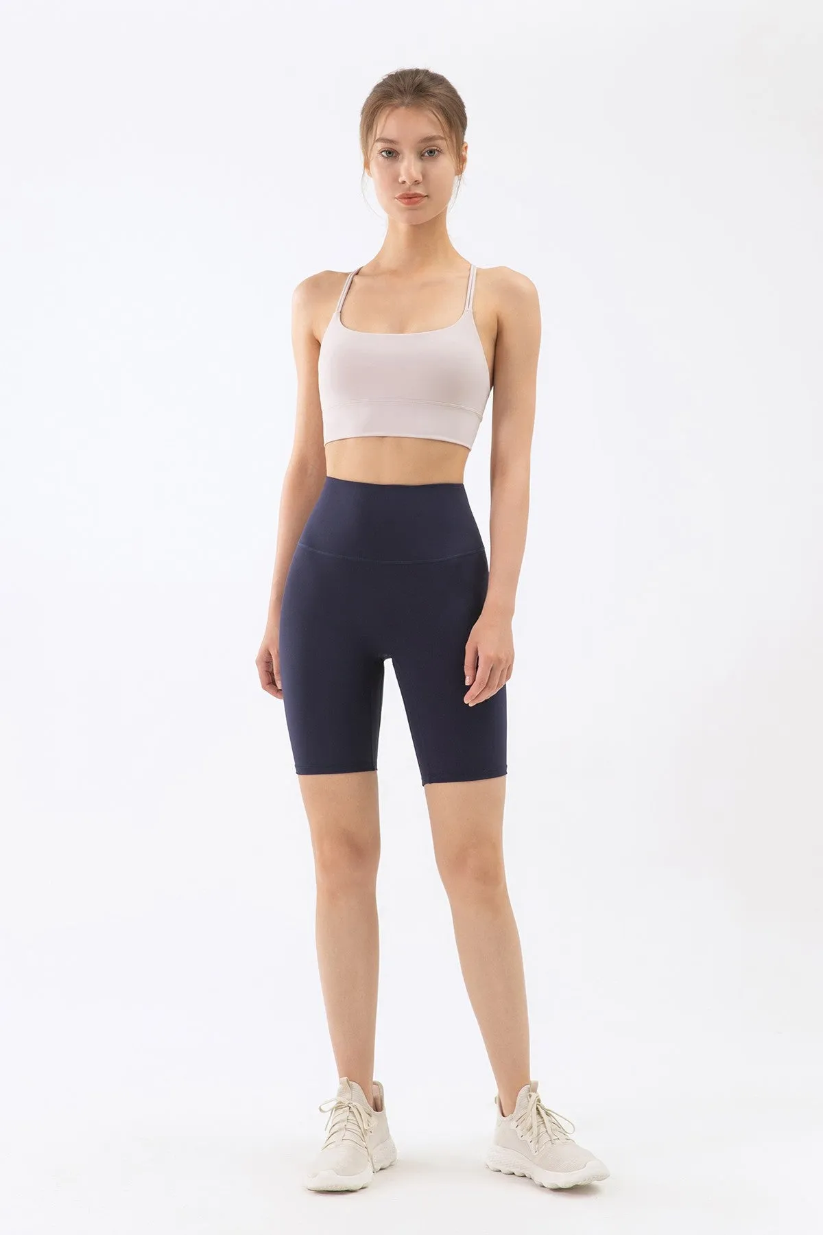 High-Rise No Seam Front Biker Shorts