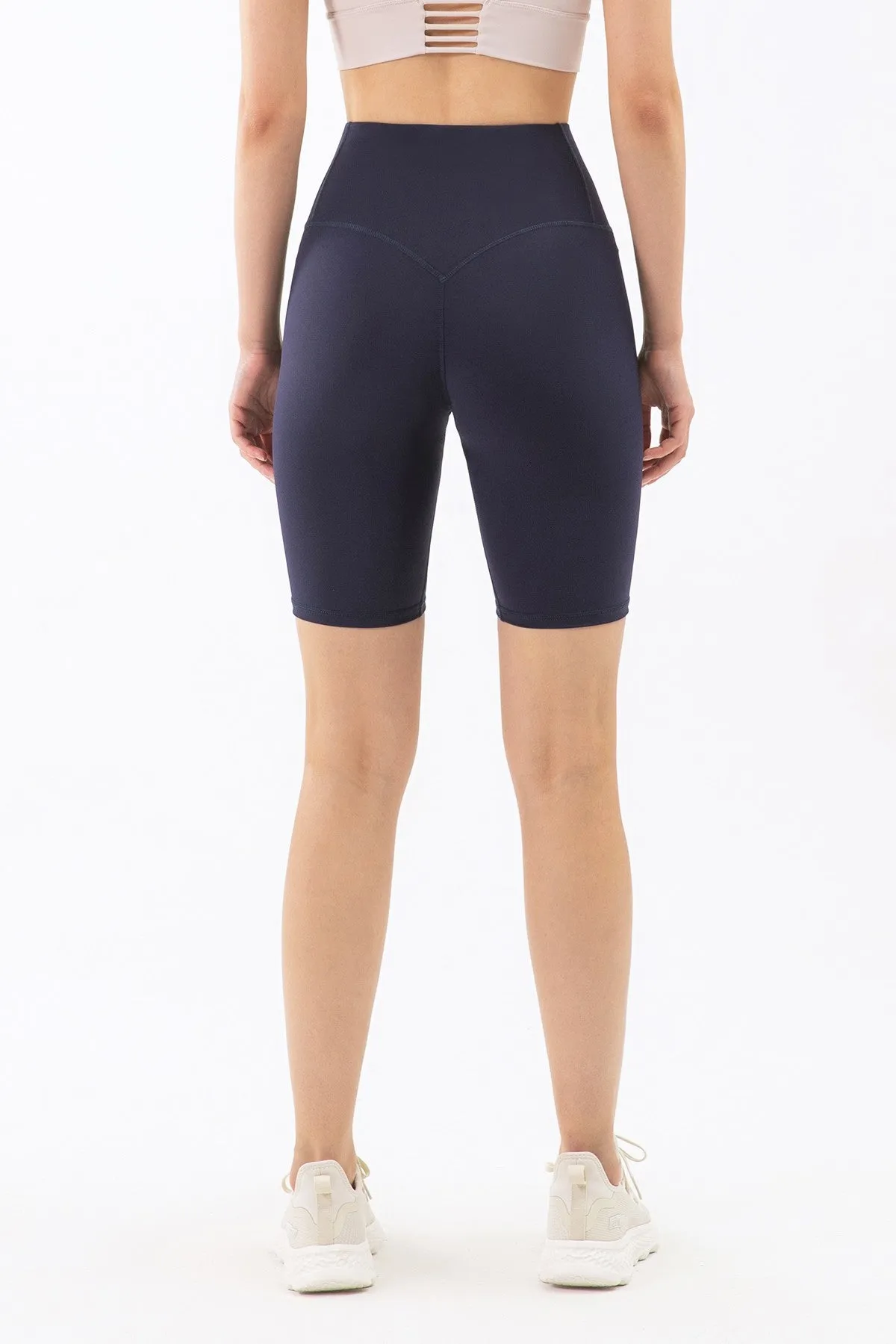 High-Rise No Seam Front Biker Shorts