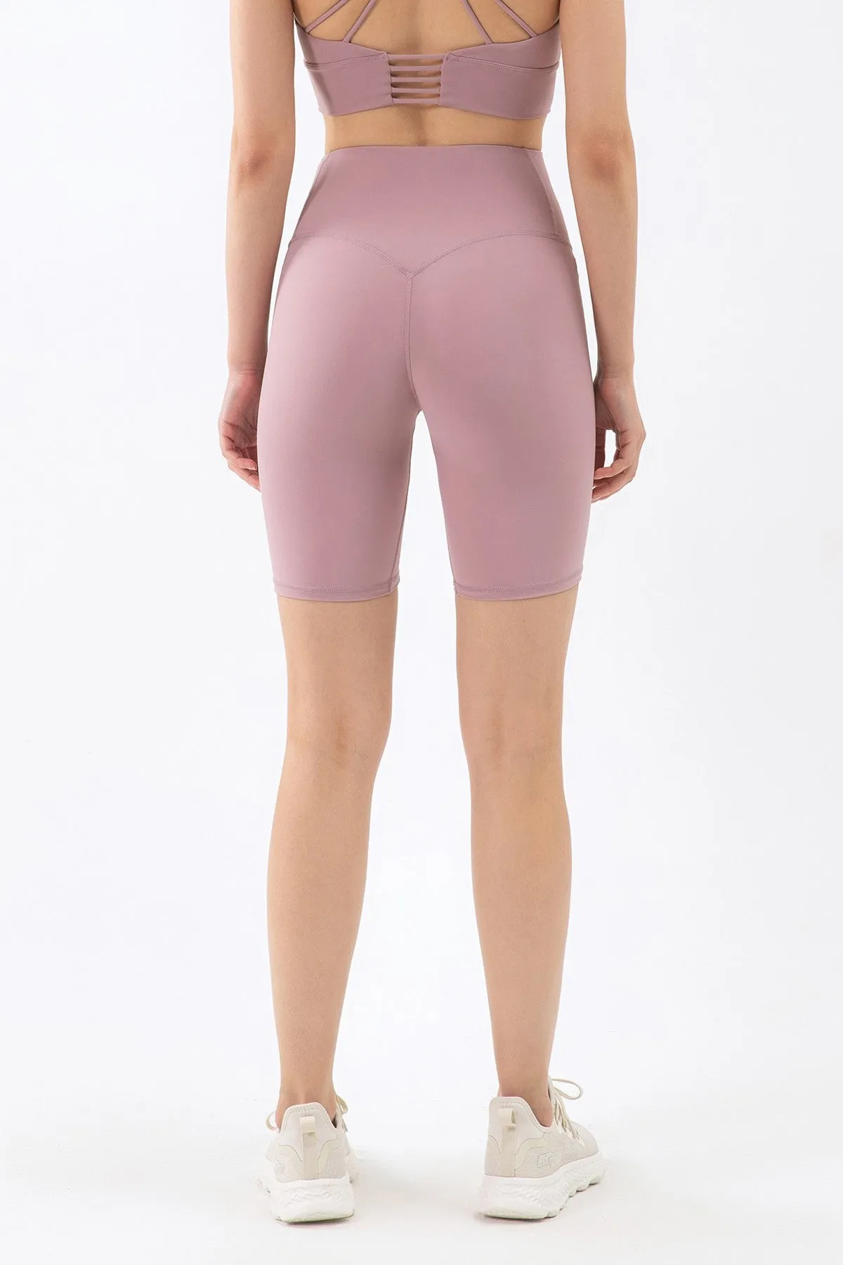 High-Rise No Seam Front Biker Shorts