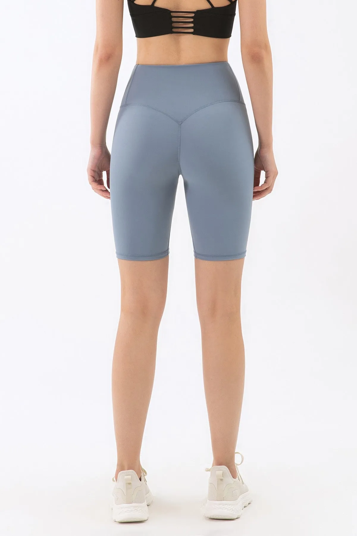High-Rise No Seam Front Biker Shorts