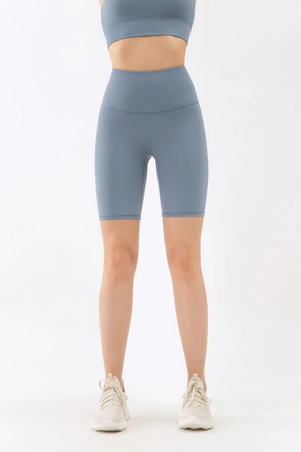 High-Rise No Seam Front Biker Shorts