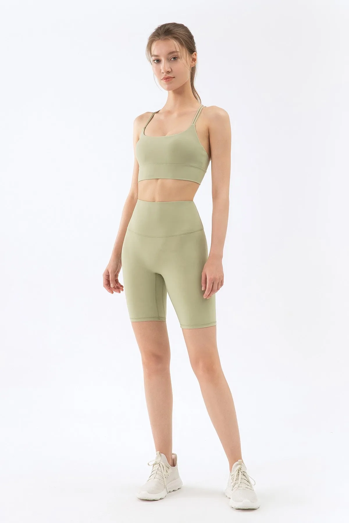 High-Rise No Seam Front Biker Shorts