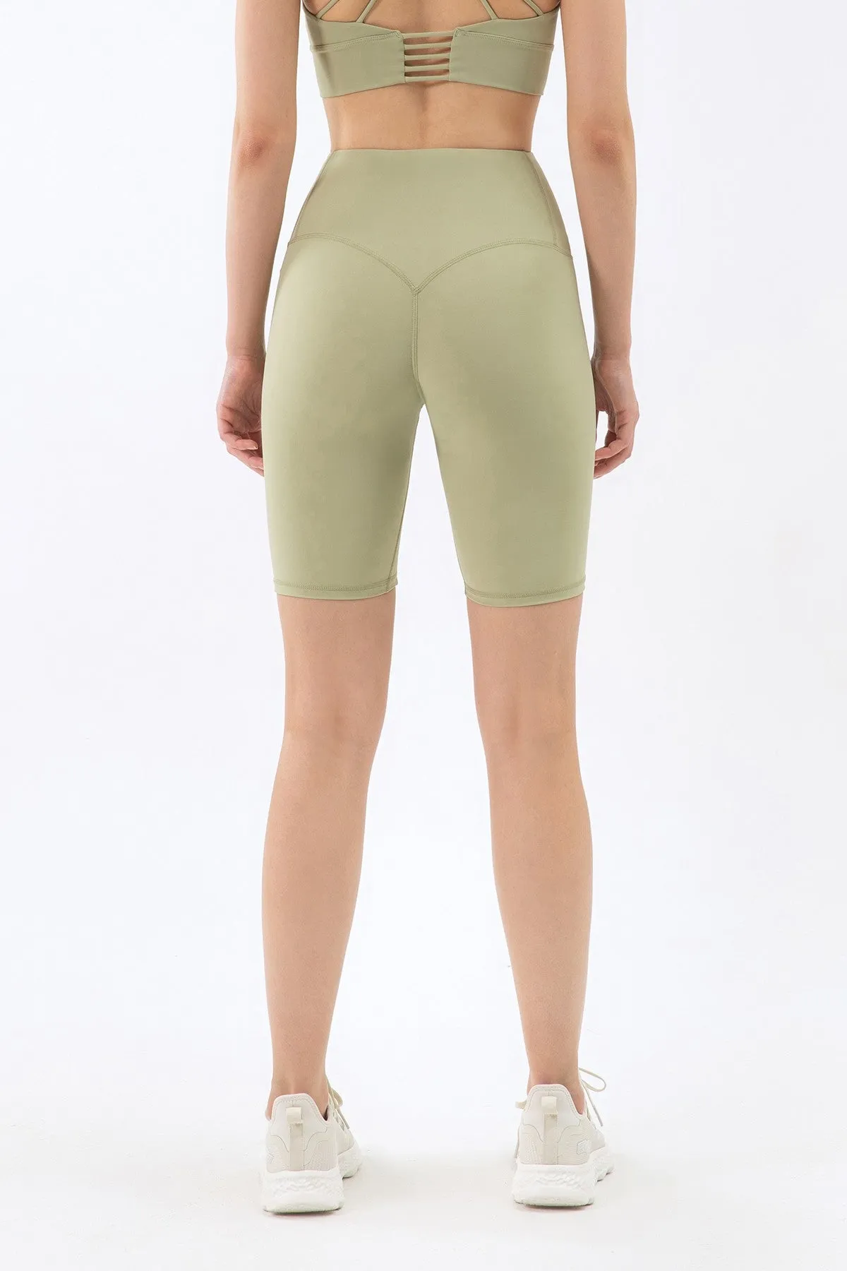 High-Rise No Seam Front Biker Shorts