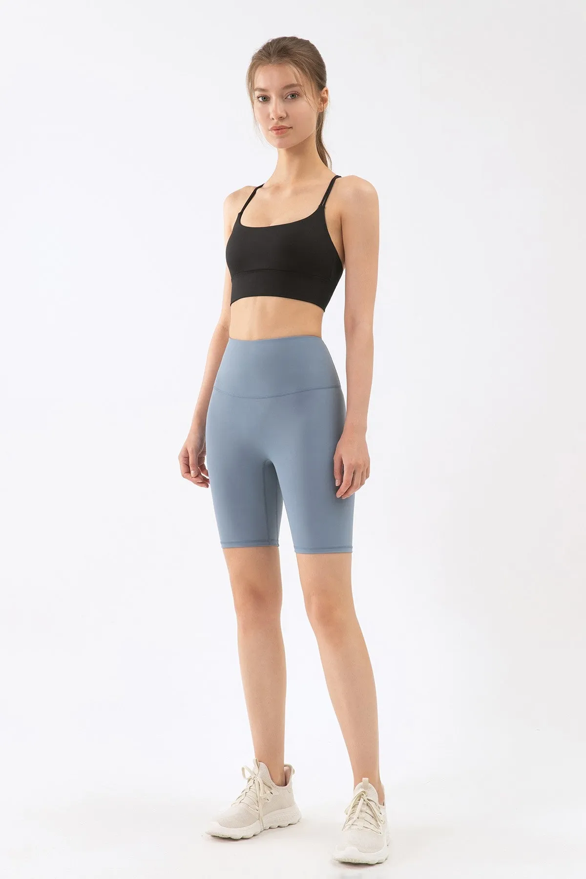 High-Rise No Seam Front Biker Shorts