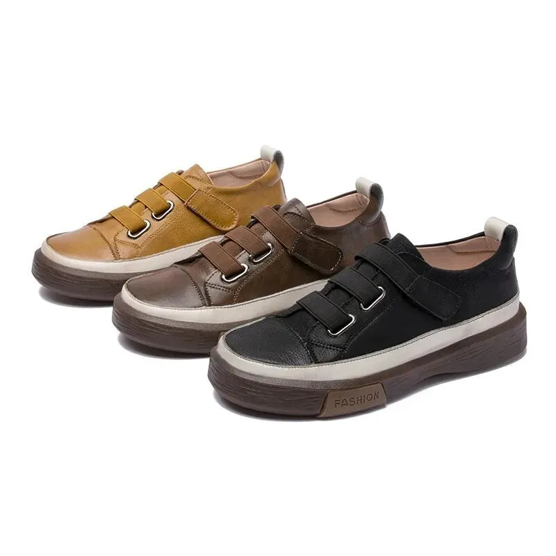 Hook and Loop Sneakers for Women - EasyFit Genuine Leather