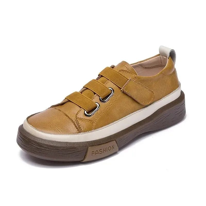 Hook and Loop Sneakers for Women - EasyFit Genuine Leather