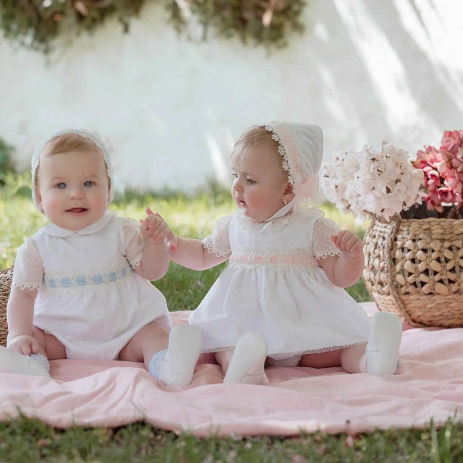 Ivory & Pink Tulle Dress Set