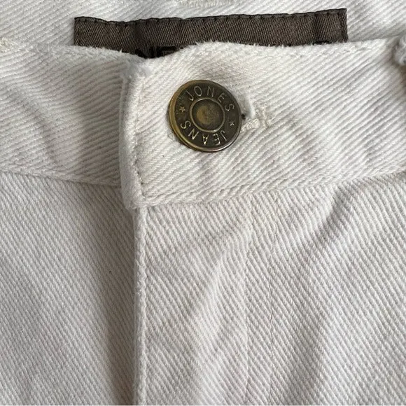Jones Jeans Vintage Mid Thigh Cream Cotton Denim Shorts