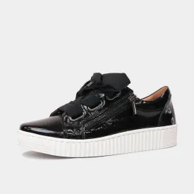 Jovi Black Crinkle Leather Sneakers