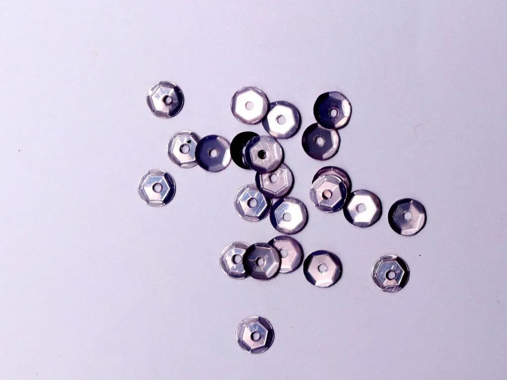 Lavender Center Hole Flat Circular Plastic Sequins