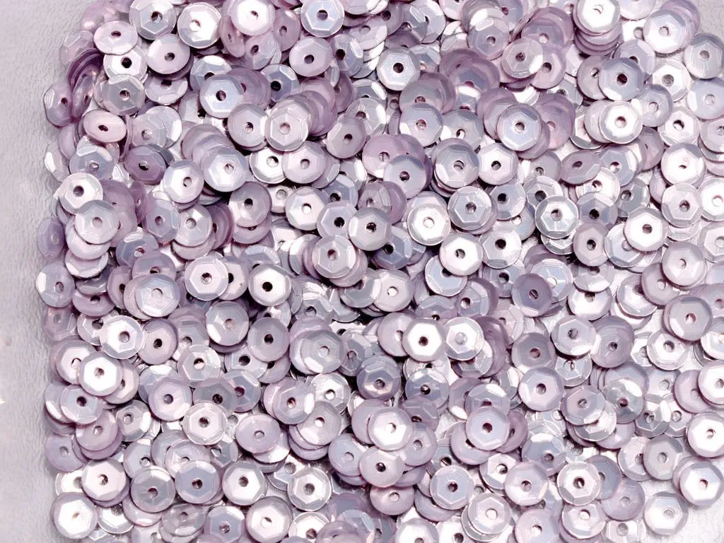 Lavender Center Hole Flat Circular Plastic Sequins